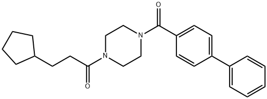 1-[4-(biphenyl-4-ylcarbonyl)piperazin-1-yl]-3-cyclopentylpropan-1-one Structure