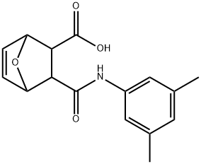 2-[(3,5-dimethylphenyl)carbamoyl]-7-oxabicyclo[2.2.1]hept-5-ene-3-carboxylic acid Struktur