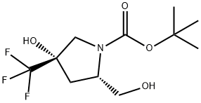 (2S,4S)-叔-丁基 4-羟基-2-(羟甲基)-4-(三氟甲基)吡咯烷-1-甲酸基酯,470482-37-2,结构式