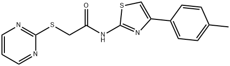 N-[4-(4-methylphenyl)-1,3-thiazol-2-yl]-2-pyrimidin-2-ylsulfanylacetamide Struktur