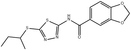 N-(5-(sec-butylthio)-1,3,4-thiadiazol-2-yl)benzo[d][1,3]dioxole-5-carboxamide Structure