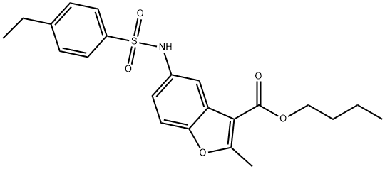 butyl 5-((4-ethylphenyl)sulfonamido)-2-methylbenzofuran-3-carboxylate Struktur