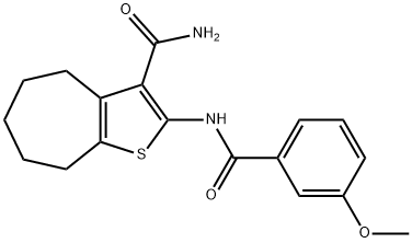 2-(3-methoxybenzamido)-5,6,7,8-tetrahydro-4H-cyclohepta[b]thiophene-3-carboxamide Structure