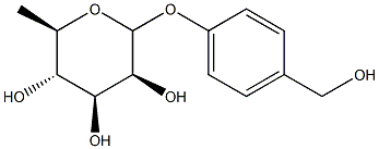 4-ヒドロキシメチルフェノール 1-O-ラムノシド 化学構造式