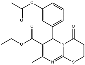 ethyl 6-(3-acetoxyphenyl)-8-methyl-4-oxo-3,4-dihydro-2H,6H-pyrimido[2,1-b][1,3]thiazine-7-carboxylate Structure