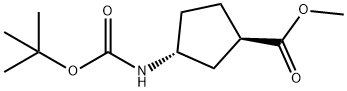 methyl (1R,3R)-3-{[(tert-butoxy)carbonyl]amino}cyclopentane-1-carboxylate Struktur