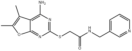 2-((4-amino-5,6-dimethylfuro[2,3-d]pyrimidin-2-yl)thio)-N-(pyridin-3-ylmethyl)acetamide Structure
