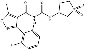 3-(2-chloro-6-fluorophenyl)-N-((1,1-dioxidotetrahydrothiophen-3-yl)carbamothioyl)-5-methylisoxazole-4-carboxamide Structure