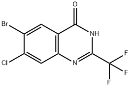6-溴-7-氯-2-(三氟甲基)-4(3H)喹唑啉酮, 54139-91-2, 结构式