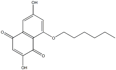 1,4-Naphthalenedione, 8-(hexyloxy)-2,6-dihydroxy-|曲醛酶抑素