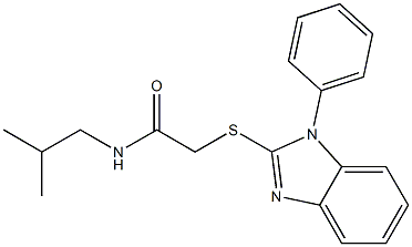 N-(2-methylpropyl)-2-[(1-phenyl-1H-benzimidazol-2-yl)sulfanyl]acetamide 结构式