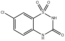 7-chloro-2H-benzo[e][1,2,4]thiadiazin-3(4H)-one 1,1-dioxide Struktur