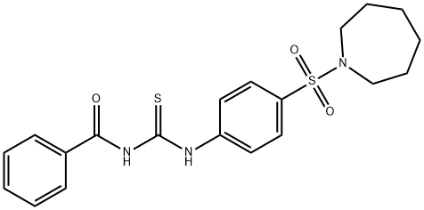 N-({[4-(1-azepanylsulfonyl)phenyl]amino}carbonothioyl)benzamide,590400-02-5,结构式