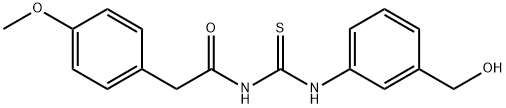 N-({[3-(hydroxymethyl)phenyl]amino}carbonothioyl)-2-(4-methoxyphenyl)acetamide,590400-12-7,结构式
