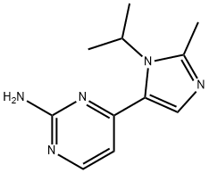 4-(2-METHYL-3-(PROPAN-2-YL)-3H-IMIDAZOL-4-YL)PYRIMIDIN-2-AMINE, 602306-61-6, 结构式