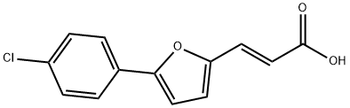 (E)-3-[5-(4-クロロフェニル)フラン-2-イル]アクリル酸 化学構造式