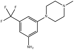 3-(4-メチルピペラジン-1-イル)-5-(トリフルオロメチル)アニリン 化学構造式