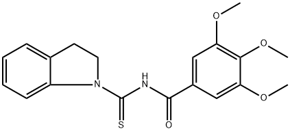 N-(2,3-dihydro-1H-indol-1-ylcarbonothioyl)-3,4,5-trimethoxybenzamide Struktur