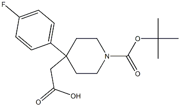 1-Boc-4-(4-fluorophenyl)-4-piperidineacetic acid Struktur