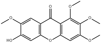 6-Hydroxy-1,2,3,7-tetramethoxyxanthone Struktur