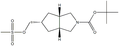 TERT-BUTYL (3AR,5R,6AS)-5-(((METHYLSULFONYL)OXY)METHYL)HEXAHYDROCYCLOPENTA[C]PYRROLE-2(1H)-CARBOXYLATE,650578-13-5,结构式