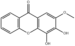 3,4-ジヒドロキシ-2-メトキシキサントン 化学構造式