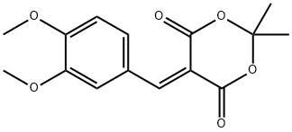 5-[(3,4-dimethoxyphenyl)methylidene]-2,2-dimethyl-1,3-dioxane-4,6-dione 化学構造式