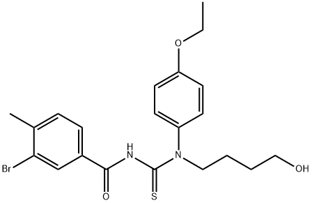 3-bromo-N-{[(4-ethoxyphenyl)(4-hydroxybutyl)amino]carbonothioyl}-4-methylbenzamide Struktur