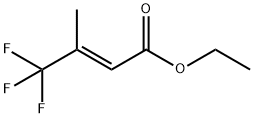 2-Butenoic acid, 4,4,4-trifluoro-3-methyl-, ethyl ester, (E)-,691-77-0,结构式