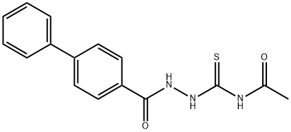 N-[[(4-phenylbenzoyl)amino]carbamothioyl]acetamide Structure
