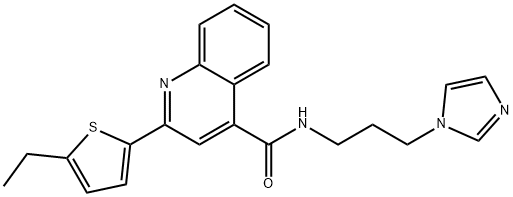 2-(5-ethylthiophen-2-yl)-N-(3-imidazol-1-ylpropyl)quinoline-4-carboxamide Struktur