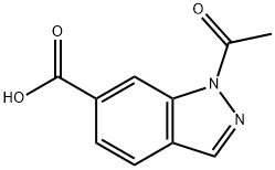 1-乙酰基-1H-吲唑-6-羧酸 结构式