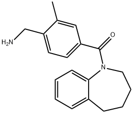 (4-(aminomethyl)-3-methylphenyl)(2,3,4,5-tetrahydrobenzo[b]azepin-1-yl)methanone 化学構造式