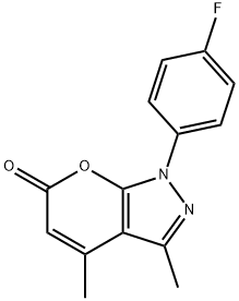 Pyrano[2,3-c]pyrazol-6(1H)-one,1-(4-fluorophenyl)-3,4-dimethyl- Structure