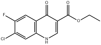 7-氯-6-氟-4-氧代-1,4-二对苯二酚INE-3-甲酸 乙酯,75073-15-3,结构式