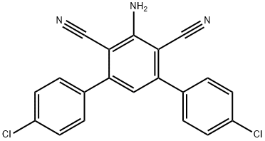3-amino-4'-chloro-5-(4-chlorophenyl)-[1,1'-biphenyl]-2,4-dicarbonitrile 结构式