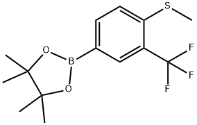 4,4,5,5-tetramethyl-2-(3-(methylthio)-5-(trifluoromethyl)phenyl)-1,3,2-dioxaborolane Struktur