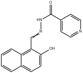 N'-[(2-ヒドロキシナフタレン-1-イル)メチレン]イソニコチノヒドラジド 化学構造式