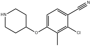 Benzonitrile, 2-chloro-3-methyl-4-(4-piperidinyloxy)- Structure