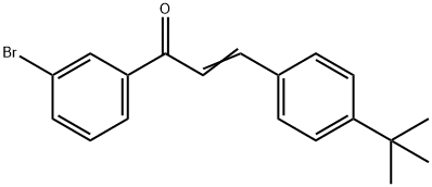 (2E)-1-(3-ブロモフェニル)-3-(4-TERT-ブチルフェニル)プロプ-2-エン-1-オン 化学構造式