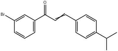 (2E)-1-(3-ブロモフェニル)-3-[4-(プロパン-2-イル)フェニル]プロプ-2-エン-1-オン 化学構造式
