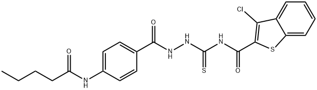 3-chloro-N-[[[4-(pentanoylamino)benzoyl]amino]carbamothioyl]-1-benzothiophene-2-carboxamide Structure