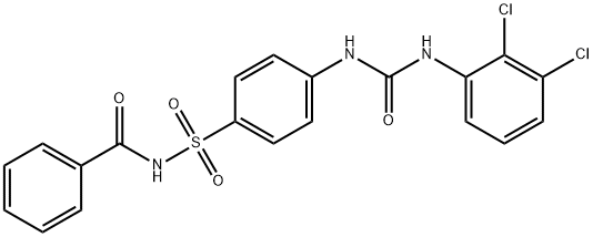 N-[4-[(2,3-dichlorophenyl)carbamoylamino]phenyl]sulfonylbenzamide Struktur