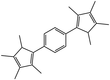 1,4-bis(2,3,4,5-tetramethylcyclopenta-1,3-dienyl)benzene Structure