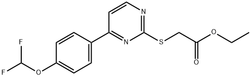 2-((4-(4-(二氟甲氧基)苯基)嘧啶-2-基)硫代)乙酸乙酯 结构式