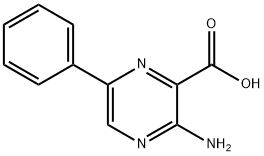 3-アミノ-6-フェニルピラジン-2-カルボン酸 化学構造式