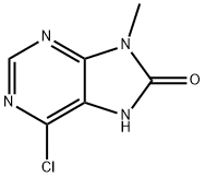 6-Chloro-9-methyl-7H-purin-8(9H)-one Struktur