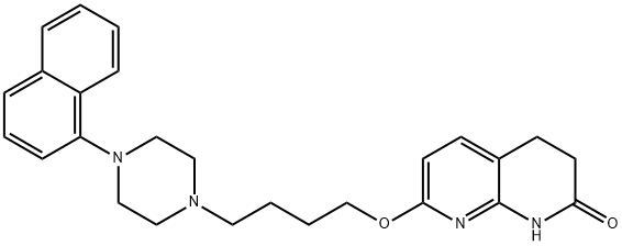 7-(4-(4-(naphthalen-1-yl)piperazin-1-yl)butoxy)-3,4-dihydro-1,8-naphthyridin-2(1H)-one Structure
