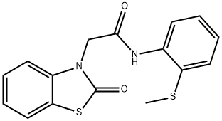 N-[2-(methylsulfanyl)phenyl]-2-(2-oxo-1,3-benzothiazol-3(2H)-yl)acetamide 结构式