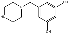 5-(piperazin-1-ylmethyl)benzene-1,3-diol Struktur